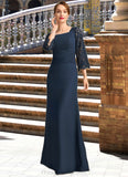 Genesis Trumpet/Mermaid Square Floor-Length Chiffon Lace Mother of the Bride Dress With Pleated STIP0021915