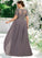 Rowan A-line V-Neck Floor-Length Chiffon Lace Mother of the Bride Dress STI126P0014532