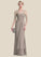 Destiny A-Line Scoop Neck Floor-Length Chiffon Lace Mother of the Bride Dress With Beading Sequins Cascading Ruffles STI126P0014551