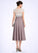 Kristen A-Line V-neck Tea-Length Chiffon Lace Mother of the Bride Dress STI126P0014588