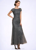 Luz Trumpet/Mermaid Scoop Neck Ankle-Length Tulle Lace Sequined Mother of the Bride Dress With Beading Sequins STI126P0014602
