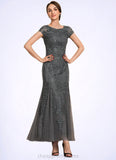Luz Trumpet/Mermaid Scoop Neck Ankle-Length Tulle Lace Sequined Mother of the Bride Dress With Beading Sequins STI126P0014602