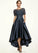 Tanya A-Line Scoop Neck Asymmetrical Satin Lace Mother of the Bride Dress With Pockets STI126P0014613