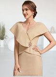 Rylee A-line V-Neck Asymmetrical Chiffon Mother of the Bride Dress With Beading Sequins STI126P0014615