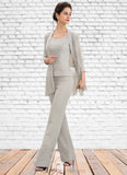 Nora Jumpsuit/Pantsuit Scoop Neck Floor-Length Chiffon Lace Mother of the Bride Dress STI126P0014632