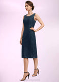 Joselyn Sheath/Column Scoop Neck Knee-Length Lace Mother of the Bride Dress With Beading Sequins STI126P0014661