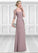 Lorelei A-Line Sweetheart Floor-Length Chiffon Lace Mother of the Bride Dress With Beading Sequins Cascading Ruffles STI126P0014692