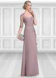 Lorelei A-Line Sweetheart Floor-Length Chiffon Lace Mother of the Bride Dress With Beading Sequins Cascading Ruffles STI126P0014692