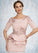 Emerson Sheath/Column Scoop Neck Knee-Length Stretch Crepe Mother of the Bride Dress With Beading Appliques Lace Sequins Cascading Ruffles STI126P0014725