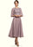 Stephanie A-Line Scoop Neck Tea-Length Chiffon Lace Mother of the Bride Dress STI126P0014743