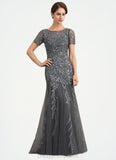 Yesenia Trumpet/Mermaid Scoop Neck Floor-Length Tulle Lace Mother of the Bride Dress With Beading Sequins STI126P0014767