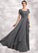 Willow A-Line Square Neckline Floor-Length Chiffon Lace Mother of the Bride Dress With Ruffle Sequins STI126P0014770