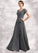 Willow A-Line Square Neckline Floor-Length Chiffon Lace Mother of the Bride Dress With Ruffle Sequins STI126P0014770
