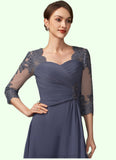 Abbigail A-Line Sweetheart Asymmetrical Chiffon Lace Mother of the Bride Dress With Beading Sequins STI126P0014783