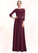 Emery A-Line Scoop Neck Floor-Length Chiffon Lace Mother of the Bride Dress With Ruffle Beading Sequins STI126P0014792