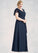 Yareli A-Line V-neck Floor-Length Chiffon Mother of the Bride Dress With Crystal Brooch Cascading Ruffles STI126P0014796