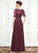 Violet A-Line Scoop Neck Floor-Length Chiffon Lace Mother of the Bride Dress With Beading Sequins STI126P0014810