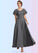 Jocelynn A-Line V-neck Ankle-Length Chiffon Lace Mother of the Bride Dress With Sequins STI126P0014838