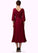Sara A-Line V-neck Tea-Length Chiffon Mother of the Bride Dress With Pleated STI126P0014878
