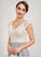 Lila A-Line V-neck Tea-Length Chiffon Lace Mother of the Bride Dress With Beading STI126P0014919