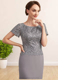 Amelie Sheath/Column Scoop Neck Ankle-Length Chiffon Lace Mother of the Bride Dress With Sequins STI126P0014922