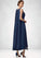 Bella A-Line Scoop Neck Tea-Length Chiffon Mother of the Bride Dress With Beading STI126P0014934