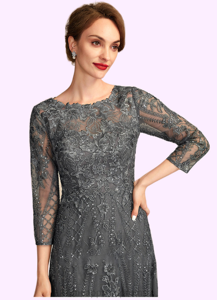 Charlie A-Line Scoop Neck Floor-Length Lace Mother of the Bride Dress With Sequins STI126P0014939