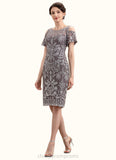 Madelynn Sheath/Column Scoop Neck Knee-Length Lace Mother of the Bride Dress STI126P0014944
