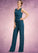 Penny Jumpsuit/Pantsuit Scoop Neck Floor-Length Chiffon Mother of the Bride Dress With Beading Cascading Ruffles STI126P0014956