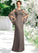 Catherine Sheath/Column Scoop Neck Floor-Length Chiffon Lace Mother of the Bride Dress STI126P0014996