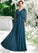 Summer A-Line V-neck Floor-Length Chiffon Lace Mother of the Bride Dress With Beading Sequins STI126P0015004