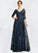 Gia A-Line V-neck Floor-Length Lace Mother of the Bride Dress With Sequins STI126P0015015