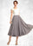 Ava A-Line V-neck Tea-Length Chiffon Mother of the Bride Dress With Ruffle Beading Sequins STI126P0015016