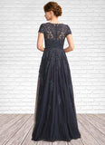 Anika A-Line Scoop Neck Floor-Length Tulle Lace Mother of the Bride Dress With Beading STI126P0015029