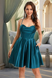 Zoey A-line Sweetheart Short/Mini Satin Homecoming Dress STIP0020478