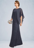 Riya Sheath/Column Scoop Floor-Length Chiffon Lace Mother of the Bride Dress With Beading Sequins STIP0021650
