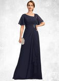 Tamia A-line Asymmetrical Floor-Length Chiffon Mother of the Bride Dress With Beading Pleated Sequins STIP0021660