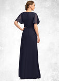 Tamia A-line Asymmetrical Floor-Length Chiffon Mother of the Bride Dress With Beading Pleated Sequins STIP0021660