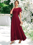 Sidney A-line Scoop Ankle-Length Chiffon Lace Mother of the Bride Dress With Sequins STIP0021676