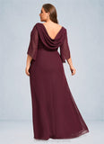 Suzanne Sheath/Column Scoop Floor-Length Chiffon Mother of the Bride Dress With Beading Pleated STIP0021708