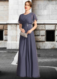 Christina A-line Scoop Floor-Length Chiffon Mother of the Bride Dress With Beading Pleated STIP0021717