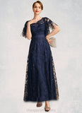 Londyn A-line Scoop Illusion Ankle-Length Lace Mother of the Bride Dress With Sequins STIP0021728