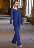 Kennedy Jumpsuit/Pantsuit Separates Scoop Floor-Length Chiffon Mother of the Bride Dress STIP0021744