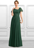 Jaylen A-line Asymmetrical Floor-Length Chiffon Mother of the Bride Dress With Appliques Lace Sequins STIP0021792