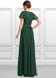 Jaylen A-line Asymmetrical Floor-Length Chiffon Mother of the Bride Dress With Appliques Lace Sequins STIP0021792