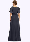 Tia A-line Scoop Floor-Length Chiffon Mother of the Bride Dress With Beading Pleated Sequins STIP0021856
