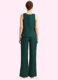 Olive Jumpsuit/Pantsuit Separates Scoop Floor-Length Chiffon Mother of the Bride Dress With Beading Sequins STIP0021913