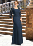 Genesis Trumpet/Mermaid Square Floor-Length Chiffon Lace Mother of the Bride Dress With Pleated STIP0021915