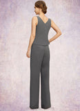 Riley Jumpsuit/Pantsuit Separates Scoop Floor-Length Chiffon Mother of the Bride Dress STIP0021940