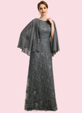 Sadie Sheath/Column Scoop Floor-Length Chiffon Lace Mother of the Bride Dress With Beading Sequins STIP0021962